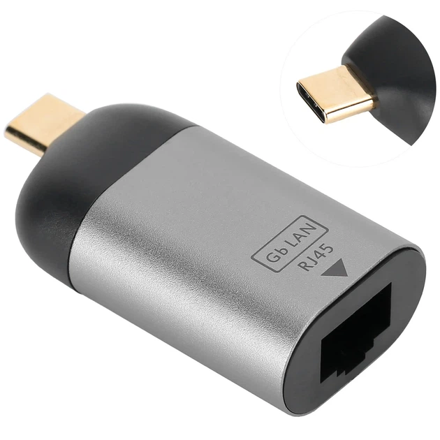 Зовнішня мережна карта Type-C to RJ45 Ethernet Addap UC2RJ45-01 1000 Мбіт/с алюмінієва - Фото 7 Зовнішня мережна карта Type-C to RJ45 Ethernet Addap UC2RJ45-01 1000 Мбіт/с алюмінієва - зображення 7