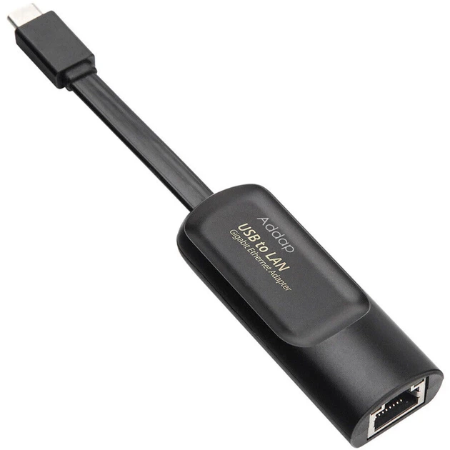 Внешній мережевий адаптер USB Type-C на LAN Addap UC2RJ45-02 1 Гбіт/с пластик чорний - Фото 1 Внешній мережевий адаптер USB Type-C на LAN Addap UC2RJ45-02 1 Гбіт/с пластик чорний - зображення 1