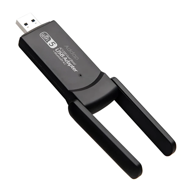 Двохдіапазонний USB Wi-Fi + Bluetooth адаптер Addap UWA-07 1300 Мбіт/с чорний - зображення 12
