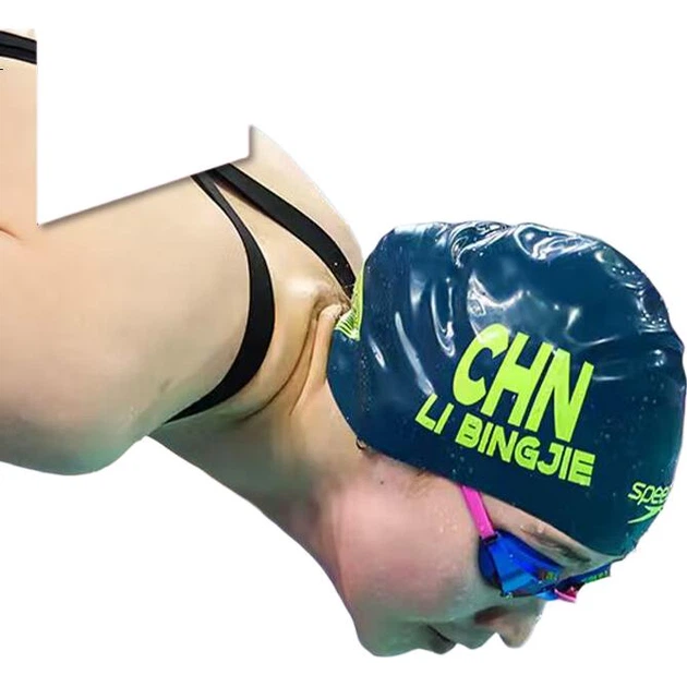 Speedo [Вибір Пан Чжанле], Шапочка для плавання, 3D Intelligent Fit, Професійна тренувальна шапочка Shark Skin Speed Cap, Темно-синій, L - изображение 2