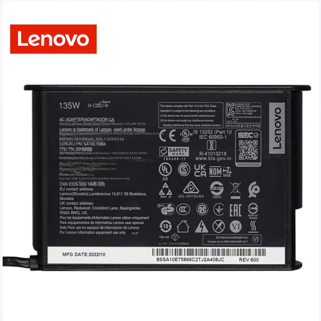 Блок живлення Lenovo 20 В 6.75 А 135 Вт з квадратним роз'ємом для ThinkPad X1 та Xiaoxin Pro 16 - зображення 6