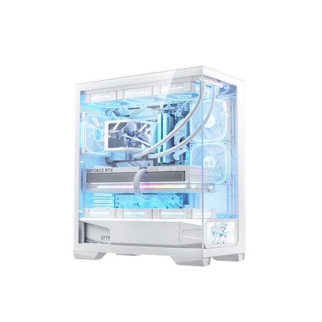 Корпус компьютерный ThundeRobot Black Warrior Genesis M-ATX на 9 вентиляторов, белый - изображение 4