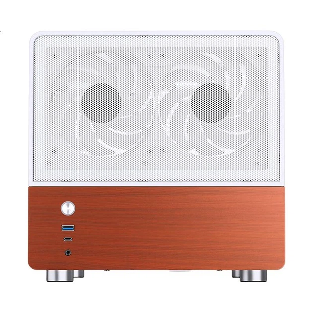 Корпус для настольного ПК JONSBO V12, белый, формат MATX, Type-C Gen2 10 Гбит/с, отделка орех, объем 23 л, блок питания ATX - Фото 3 Корпус для настольного ПК JONSBO V12, белый, формат MATX, Type-C Gen2 10 Гбит/с, отделка орех, объем 23 л, блок питания ATX - изображение 3