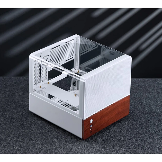 Корпус для настольного ПК JONSBO V12, белый, формат MATX, Type-C Gen2 10 Гбит/с, отделка орех, объем 23 л, блок питания ATX - Фото 8 Корпус для настольного ПК JONSBO V12, белый, формат MATX, Type-C Gen2 10 Гбит/с, отделка орех, объем 23 л, блок питания ATX - изображение 8
