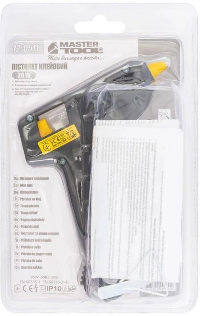 Клейовий пістолет Mastertool Ø 7.2 мм 20 Вт/220 В/50 Гц (42-0511) - зображення 4