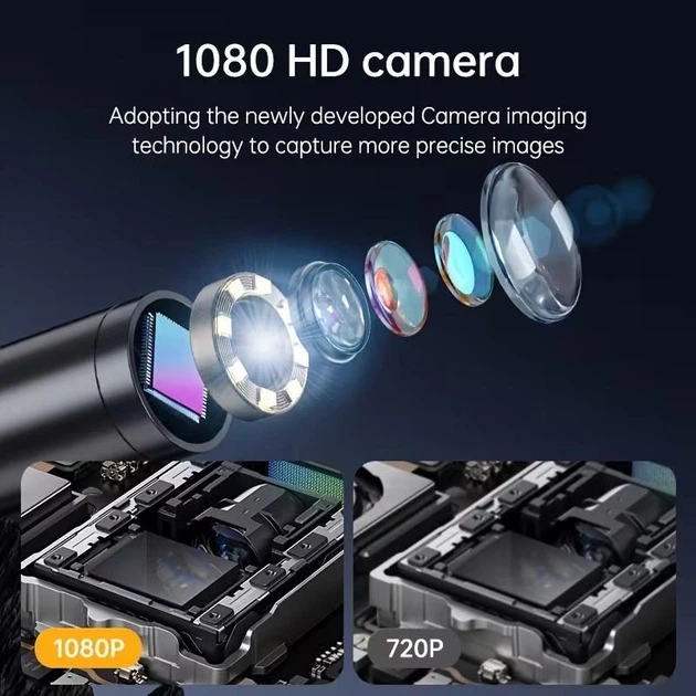 Ендоскоп універсальний для професійного використання з 4.3"IPS HD екраном та жорсткий кабель - изображение 5