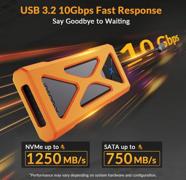 Зовнішня кишеня для SSD M.2 NVMe/SATA iDsonix (USB-C 3.2 Gen2 10Gbps) - зображення 2