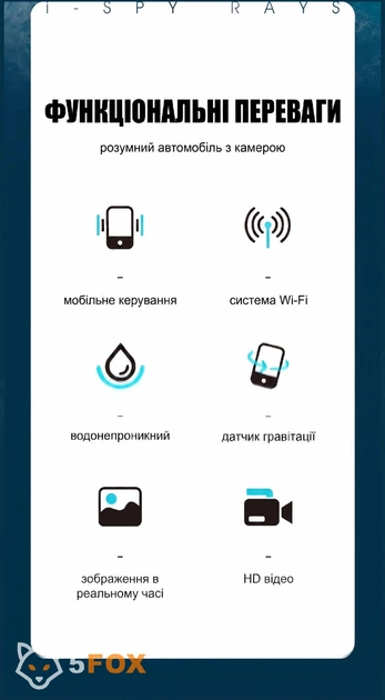 Катер на радіокеруванні з Wi-Fi камерою I-SPY RAYS 18 см. керування з програми, підсвічування, фото, відеозйомка - зображення 9