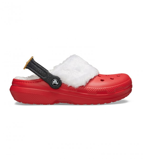 Дитячі крокси для дівчинки Crocs Classic Lined Santa Clog Varsity Red (27/28, червоний) - зображення 3