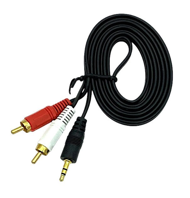 Кабель аудіо Jack 3.5 mm - 2 RCA (1м) - Фото 2 Кабель аудіо Jack 3.5 mm - 2 RCA (1м) - зображення 2