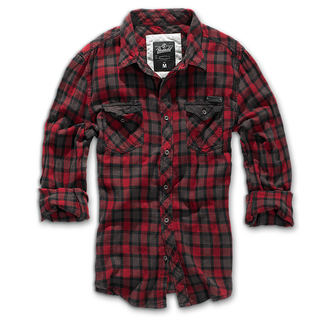 Рубашка в клетку мужская Brandit Check Duncan RED-BROWN (XL) - изображение 2