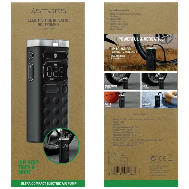 Электрический насос для шин 4smarts Voltpump X Travel Size Black (541578) - изображение 7