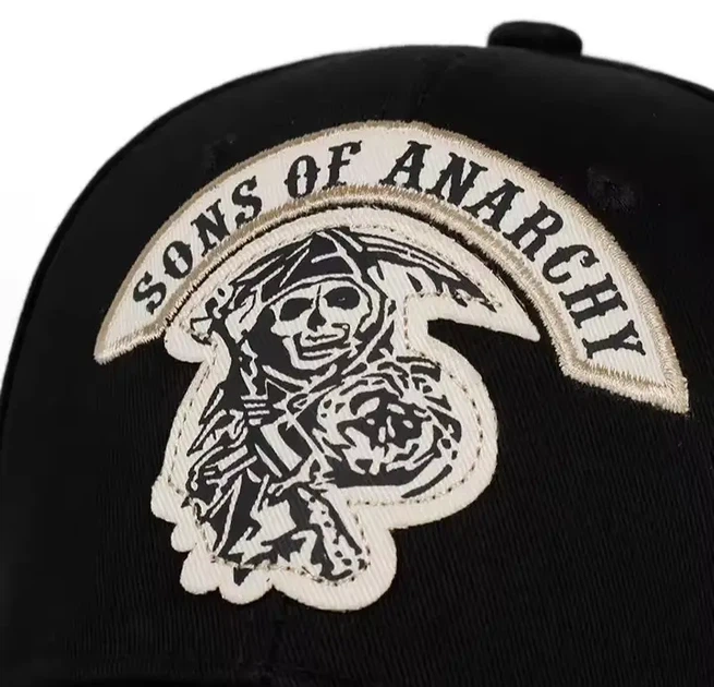 Кепка бейсболка Sons of Anarchy чёрная с вышивкой черепа, регулируемая, размер 56-60 см - Фото 5 Кепка бейсболка Sons of Anarchy чёрная с вышивкой черепа, регулируемая, размер 56-60 см - изображение 5