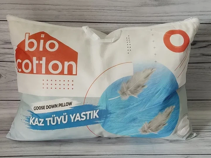Подушка пуховая Bio Cotton 50×70 см — натуральный гусиный пух, гусиное перо, 100% хлопок, Турция - Фото 3 Подушка пуховая Bio Cotton 50×70 см — натуральный гусиный пух, гусиное перо, 100% хлопок, Турция - изображение 3