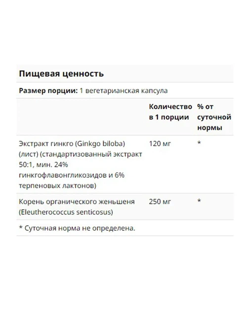 Гінкго білоба подвійна сила 120 мг Now Foods 200 кап 20203183 - зображення 3