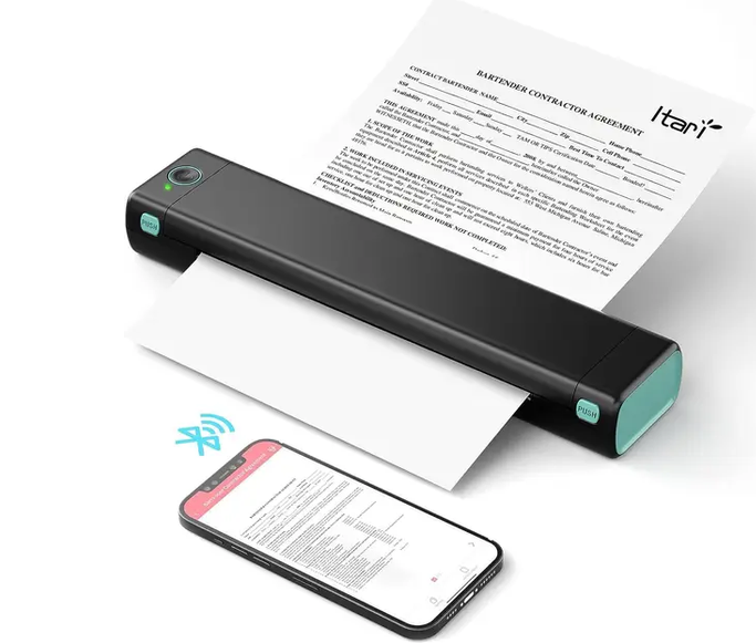 Термопринтер M15 портативный A4 аккумуляторный Bluetooth USB C беспроводной для печати документов черный - изображение 8