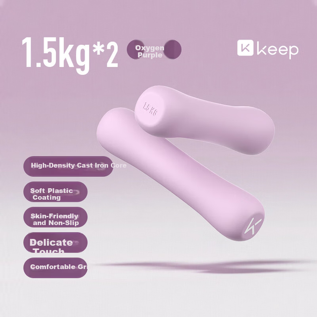 Гантели Keep силиконовые для фитнеса, 1.5 кг, 2 шт, фиолетовые - Фото 4 Гантели Keep силиконовые для фитнеса, 1.5 кг, 2 шт, фиолетовые - изображение 4