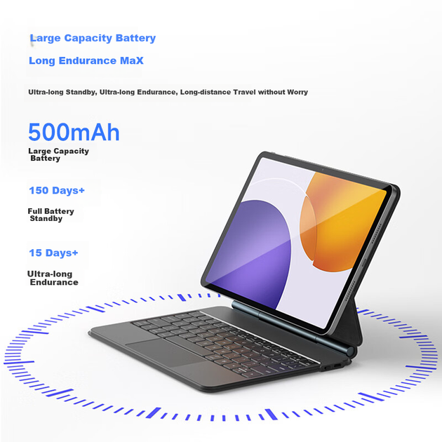 Клавіатура-чохол COOLSTART для Xiaomi Pad 7S Pro 12.5 дюйма з тачпадом, чорна - зображення 7