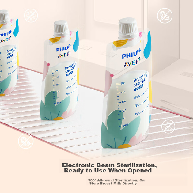 Пакеты для хранения грудного молока AVENT Philips AVENT, для холодильника, портативные, с соской, 30 шт - изображение 5