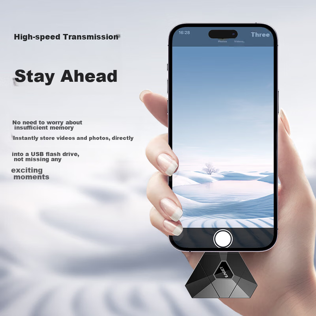 USB-флеш-накопичувач EAGET Triple-Interface для розширення телефону 256 ГБ USB 3.0, USB-накопичувач типу C для Apple Phone, I90, пристрій резервного копіювання подвійного призначення для телефонів та комп'ютерів - зображення 9