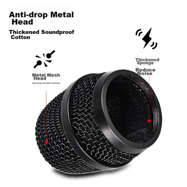 Микрофон проводной динамический Soaiy H30 (B) металлический для караоке и конференций, черный - изображение 7