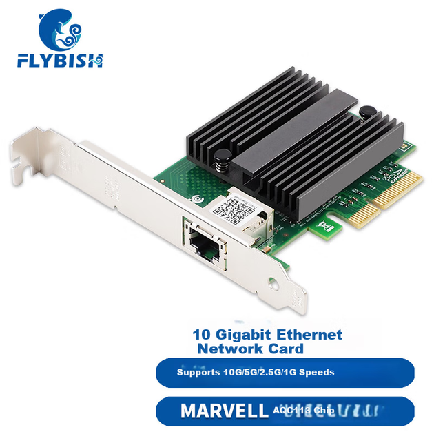 Мережева карта FLYBISH NA113-T1 PCIe x4 10G на чипі AQC113, один порт, для NAS та ігор - зображення 4