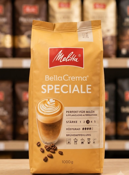 Кава в зернах Melitta BellaCrema Speciale 1 кг 100 відсотків арабіка середнє обсмаження для кавомашини з вершковими та горіховими нотками - зображення 8