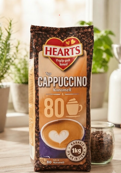 Розчинний капучино Hearts Cappuccino Karamell 1 кг зі смаком карамелі у пакеті - зображення 9