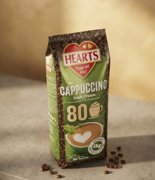 Капучино Hearts Cappuccino Irish Cream 1 кг швидкорозчинний кавовий напій зі смаком Айріш Крем - зображення 9
