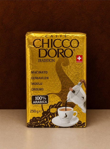 Молотый кофе Chicco d'Oro Tradition Espresso 250 г натуральная арабика средней обжарки для эспрессо турки и френч пресса - Фото 4 Молотый кофе Chicco d'Oro Tradition Espresso 250 г натуральная арабика средней обжарки для эспрессо турки и френч пресса - изображение 4