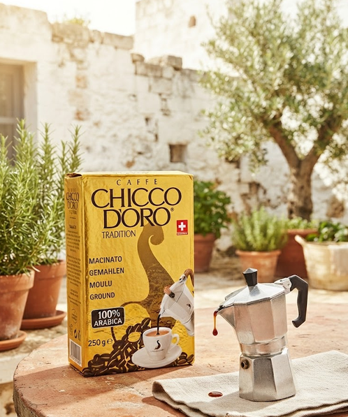 Молотый кофе Chicco d'Oro Tradition Espresso 250 г натуральная арабика средней обжарки для эспрессо турки и френч пресса - Фото 12 Молотый кофе Chicco d'Oro Tradition Espresso 250 г натуральная арабика средней обжарки для эспрессо турки и френч пресса - изображение 12