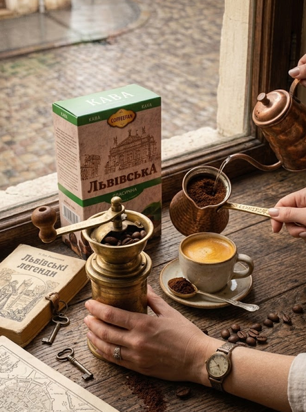 Кава мелена CaffeeFan Львівська Класична 250 г купаж арабіка робуста середнє обсмаження вакуумна упаковка - Фото 7 Кава мелена CaffeeFan Львівська Класична 250 г купаж арабіка робуста середнє обсмаження вакуумна упаковка - зображення 7