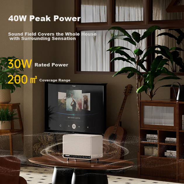 Ретро Bluetooth-колонка PHILIPS TAS6500, классическая черная, настольная аудиосистема для гостиной, портативная, для компьютера - Фото 7 Ретро Bluetooth-колонка PHILIPS TAS6500, классическая черная, настольная аудиосистема для гостиной, портативная, для компьютера - изображение 7