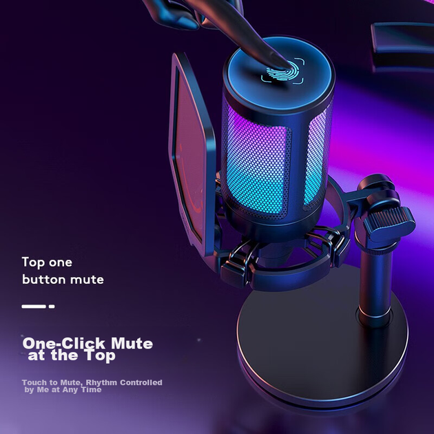 Микрофон FIFINE, USB, для компьютера, игр, прямых трансляций и записи, с RGB-подсветкой, шумоподавлением для мобильного видео, профессиональный микрофон для ноутбука и настольного компьютера, формат A6, белый. - изображение 11