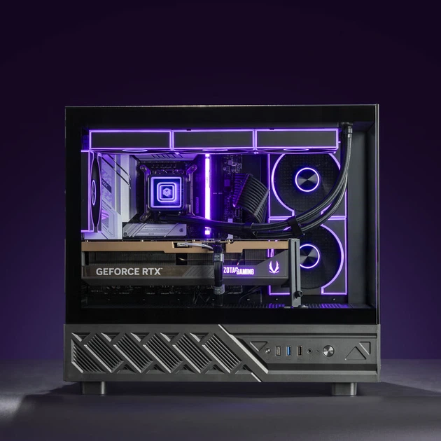 Корпус для игрового компьютера PADO Yinglong Cangming Display Version, черный, материнская плата M-ATX, система водяного охлаждения 360 мм, дополнительный 6-дюймовый ЖК-экран с панорамным обзором 270°, видеокарта 5090. - изображение 8