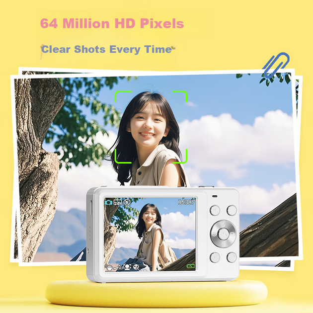 Цифровая фотокамера CAIZU 6400W Pixel для студентов, кампуса, для съемок в стиле «бьюти», компактная камера начального уровня, камера для переноса данных с ПЗС-матрицы Z3 на мобильный телефон, подарок на Новый год или день рождения. - изображение 4
