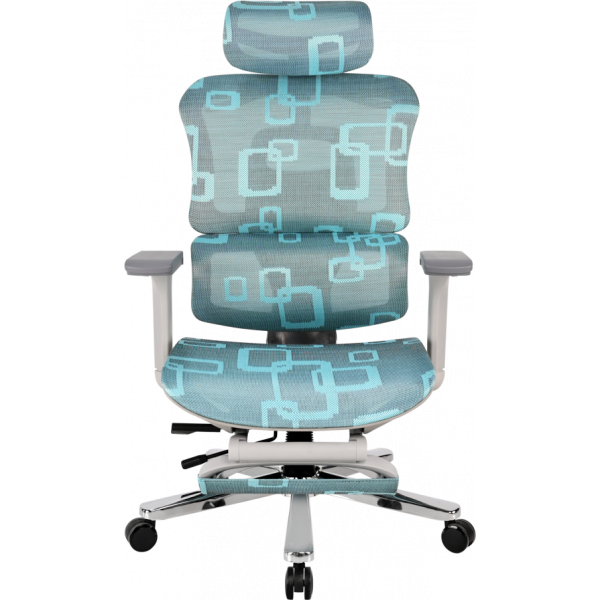 Офисное эргономичное кресло GT Racer B-528 Gray/Blue - изображение 9