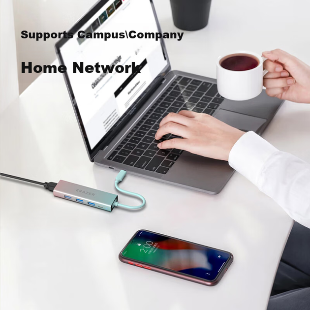 Док-станція Yinen Type-C з портом Gigabit Ethernet RJ45 та USB для ноутбука - зображення 4