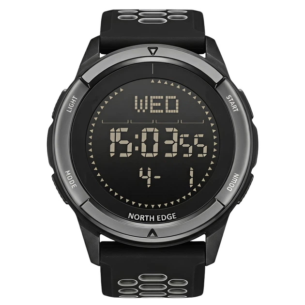 Чоловічий водостійкий спортивний тактичний з компасом годинник North Edge Alps Flex Grey с компасом - Фото 1 Чоловічий водостійкий спортивний тактичний з компасом годинник North Edge Alps Flex Grey с компасом - зображення 1