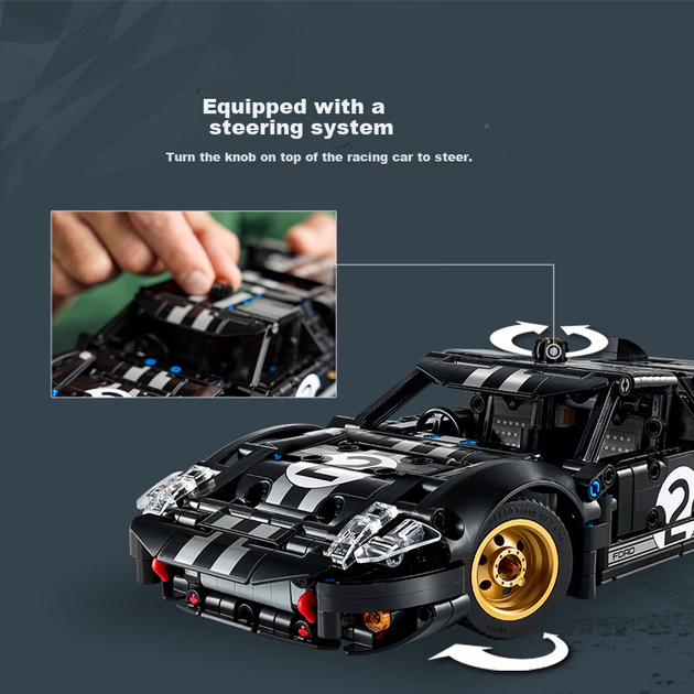 LEGO Technic 42223 1966 Ford GT40 гоночний автомобіль конструктор, іграшка для хлопчиків та дівчаток, подарунок на день народження, прикраса для дому - зображення 2