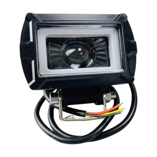 LED фара прямокутна 20W з об'ємною лінзою та СТГ, 12-24V, біле світло, chip CREE (1 шт.) - зображення 3