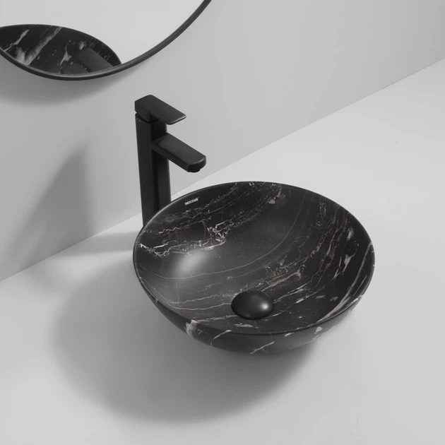 Раковина накладна MIXXUS PREMIUM ELLIPSE-0106 MARBLE 390х390х140mm (MP6533) - изображение 2