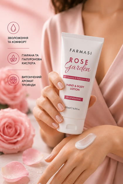 Лосьйон для рук та тіла з ароматом троянди Farmasi Rose Garden 200 мл - зображення 2