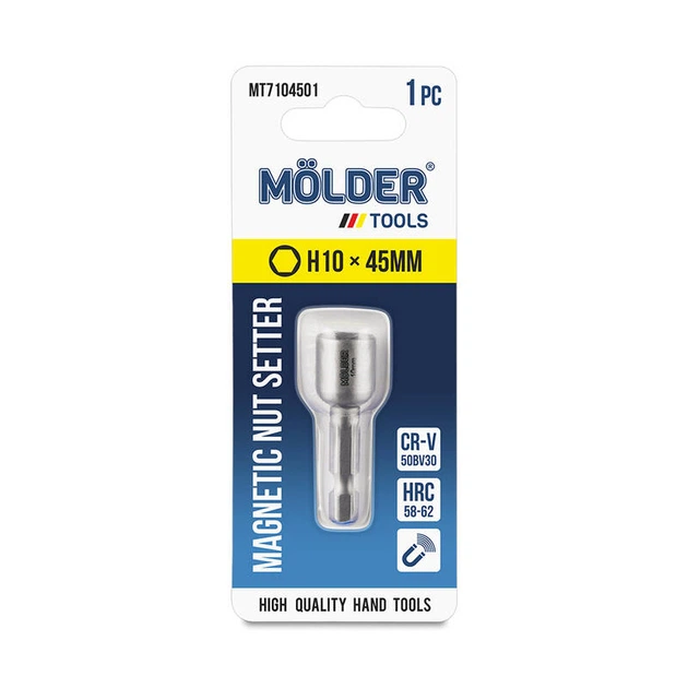 Біта магнітна для покрівельних саморізів MOLDER, H10x45мм, 1шт в блістері - зображення 2