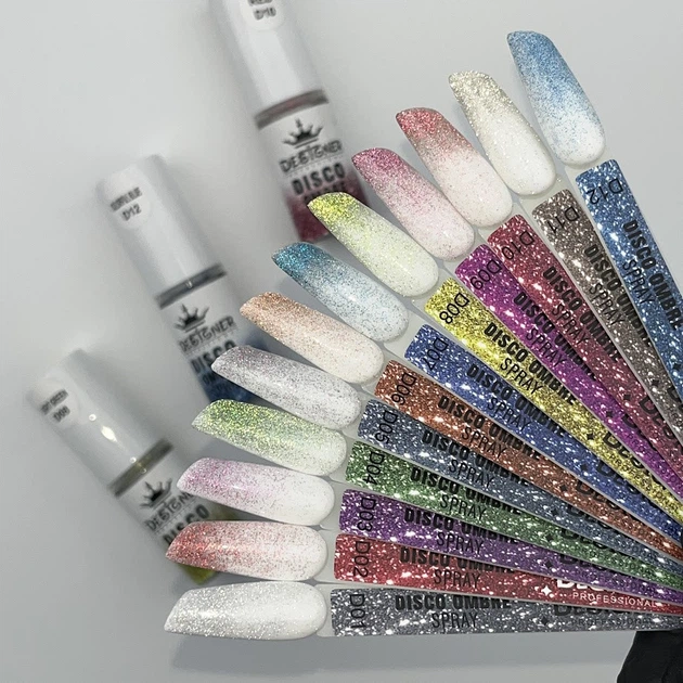 Светоотражающая спрей-пудра Silver D01 для омбре Disco Ombre Spray Дизайнер (7г) для дизайна ногтей - изображение 7