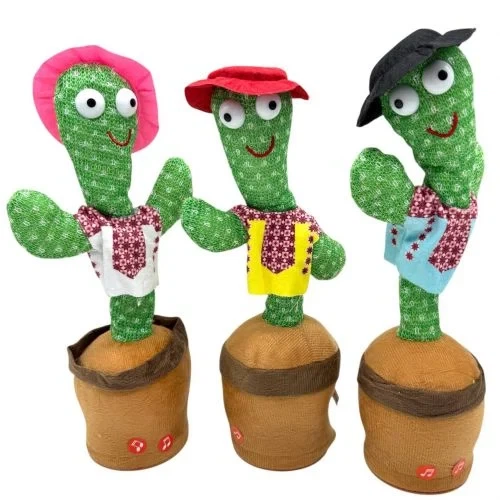 Музична іграшка King Toys Кактус-повторюшка говорящий білий - зображення 3