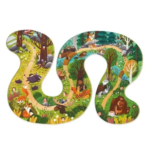 Пазл Dodo "Хто живе в лісі?" 16 деталей + 6 дерев'яних фігурок - Фото 4 Пазл Dodo "Хто живе в лісі?" 16 деталей + 6 дерев'яних фігурок - зображення 4