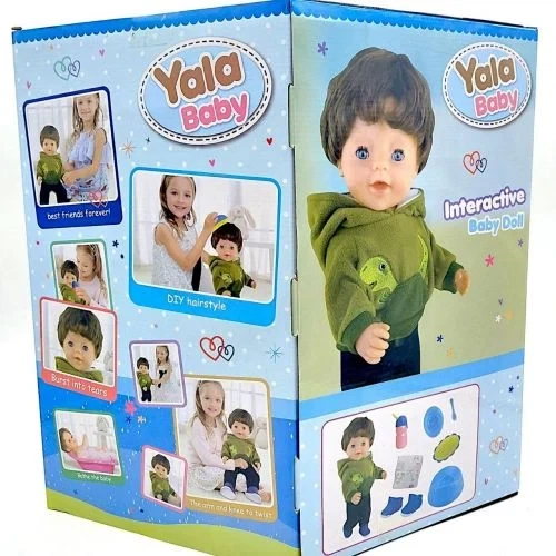 Пупс Yala Baby 45 см с функцией питья и плача синий капюшон - изображение 2