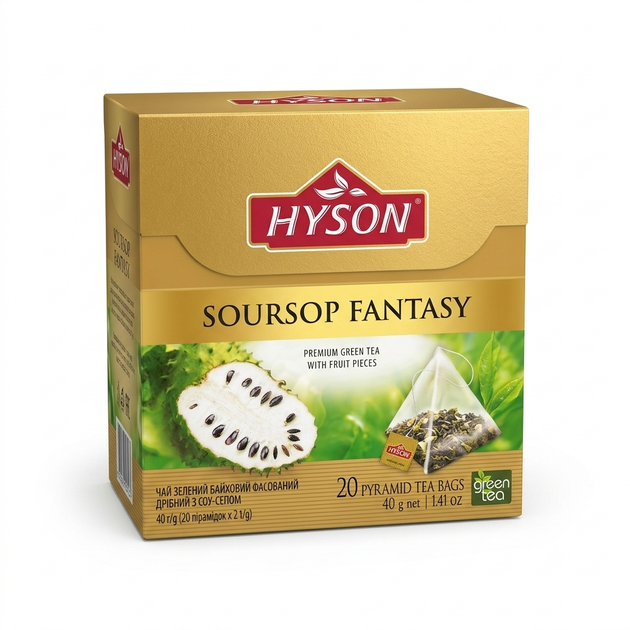 Чай Хайсон Exotic Green Tea Soursop Fantasy 20*2г пирамидка - Фото 1 Чай Хайсон Exotic Green Tea Soursop Fantasy 20*2г пирамидка - изображение 1