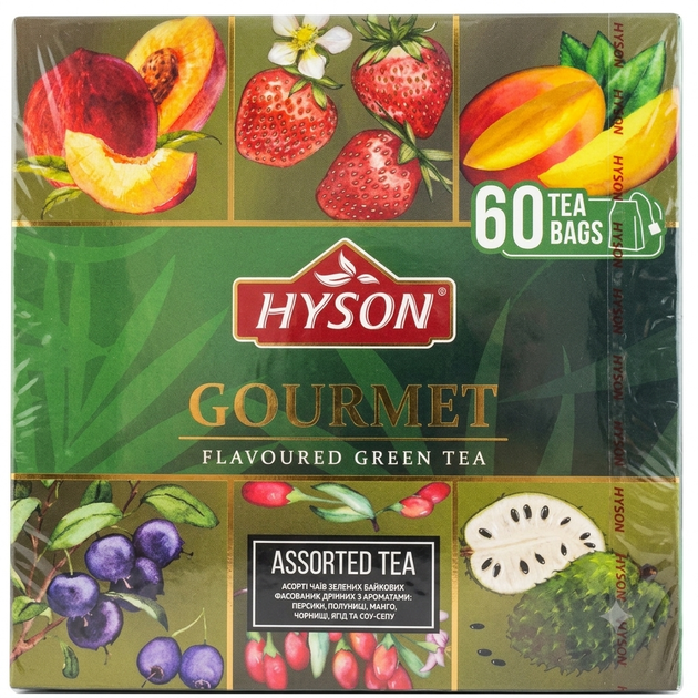 Чай Хайсон Gourmet Green Tea Assortmentt 60*1,5г - Фото 1 Чай Хайсон Gourmet Green Tea Assortmentt 60*1,5г - зображення 1